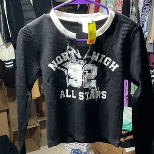 Full Tilt Black and White Graphic Kids Sweater